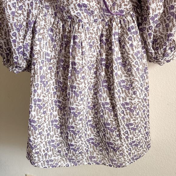 Daughters of India Binita Mini Dress Violet Floral Boho Cotton XS NWT - Picture 8 of 16